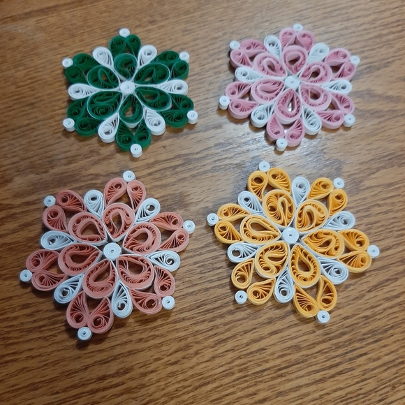 Handmade Paper Quilled Snowflake Ornaments - Picture 1 of 6